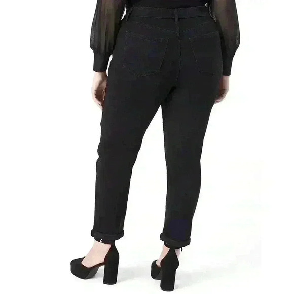 Lane Bryant Women`s Signature Fit Boyfriend Jean Black With Sequins size 20 Glam - Picture 7 of 8